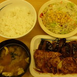 松屋 - 豚と茄子の辛味噌炒め定食　税込５８０円