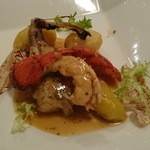 コロッセオ - あんこうとオマール海老のロースト、白ワインソース