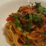 コロッセオ - シコシコと伸び良いとタリオリーニに甲殻類ソースのまったり旨味と蟹の身が絡む！