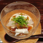 いち太 - 28年2月　カワハギ　肝和え、ポン酢ジュレ掛け