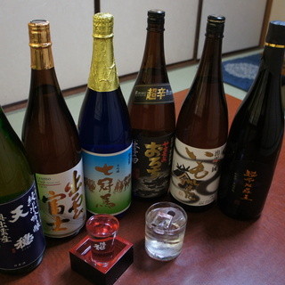 Various local sake and shochu available