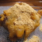 清粥小菜　明 - 徳島産鮑と下仁田ネギの春巻き・紅葉の天ぷら・豚肉の中にもち米と餡挟んだ天ぷら