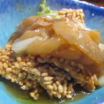 清粥小菜　明 - ヨシキリザメ胸びれのフカヒレおこげあんかけ