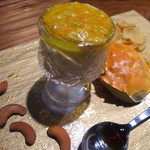 清粥小菜　明 - 上海蟹入フォアグラの茶碗蒸し〜カシューナッツとクワイチップを添えて〜