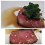 食堂セゾンドール - お肉が美しい・・柔らかい仕上がりで噛むと旨みが口に中に広がりますね。
      椎茸ベースの和風ソースもいいお味ですこと。