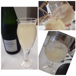 食堂セゾンドール - ◆車で行きましたので主人は「梅酢ソーダ(800円：外税）」
      私はフレンチですので「シャンパン(1800円：外税）」を頂くことにしました。(^^;)