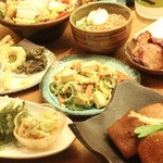 nangokubaruhaisai - コース料理の一例。定番の沖縄料理が盛り沢山！