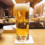 鮨 一新 - 【'16/03/01撮影】サッポロ黒ラベル 中ジョッキ 380円