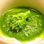 鮨 一新 - 【'16/03/01撮影】一新すし会席 3240円 の菜の花流し茶碗蒸し