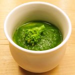 鮨 一新 - 【'16/03/01撮影】一新すし会席 3240円 の菜の花流し茶碗蒸し