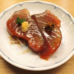 鮨 一新 - 【'16/03/01撮影】一新すし会席 3240円 の漬け鰹