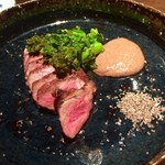 龢 - H28.03.02 鹿モモ肉の炭焼き　鹿肝ソース