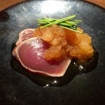 龢 - H28.03.02 お通し「鰹のたたき」