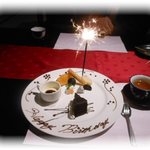金蘭荘 花山 - お誕生日バージョンのデザートと、みなさまの心のこもったお祝いに感動しました。　2014.10