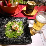 金蘭荘 花山 - ～白河メイプルサーモンとマグロのクリュ～　花野菜添え　2014.10