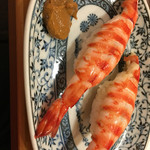 鮨　さるたひこ - 車海老の握りの味噌添え