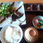 Teppan Kaiseki Kurama - ミニステーキ　食事