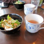 くるみの実 - サラダ＆スープ（パンカレー）2016.02.19
