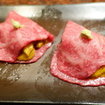 焼肉うしごろ - リブ芯　雲丹包み