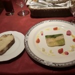 ビストロ タカ - サワラの燻製と菜の花、ボロねぎのテリーヌ 八朔風味