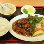 中央軒 - 西心斎橋店限定の超目玉セット！！ちゅんチャン定食（マーボー茄子）