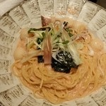 kawarakafeandodainingufowa-do - 合鴨と白玉の明太クリームパスタ