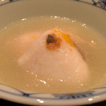 まき村 - 2016/3_豊後水道の天然とらふぐの白子炭火焼、みぞれあんかけ