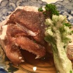 まき村 - 2016/3_淡路鯛のお頭のから揚げとふきのとうの天ぷら