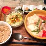 スマイル キッチン - とろろがサラダに代わっていた、香味たっぷりの冷汁ととろろ定食 税込@1,166円