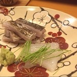 小料理 一心 - イカと太刀魚刺身 ええ仕事しとるわぁ◝(⁰▿⁰)◜