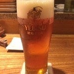 とり喜 - 琥珀エビス・600円