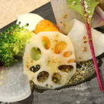 Le Petit Courageux - 付け合わせの契約農家の野菜達