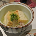 日本料理 潤花 - 厚揚げ　大根　鶏肉の煮物