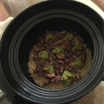 日本料理 太月 - 蛍烏賊と蕗の薹の炊き込み御飯 2016-2