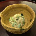 日本料理 太月 - 先附け 根三ツ葉 こごみ うるい ハリハリの胡麻和え 2016-2