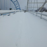 鈴木焼きそば - 雪の積もった石森橋　
