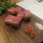 Hamazy - 宮城産漢方牛のイチボのステーキ　セミドライトマトペースト