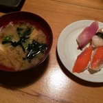 日吉津村のごはん屋 - 味噌汁と寿司