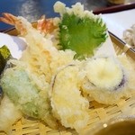 そば&Cafe なかがわ - 2016年1月　天盛りそばの天ぷら