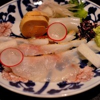 竹ざき - お造りは甘鯛、アンキモ、やりいか。