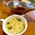 ブロンコビリー - ランチスープとオニオン和風ソース