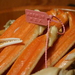 まる屋 - 柴山の番かにはピンクのタグが目印です