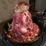 48308249 - びいどろ名物「にくなべ」赤鍋 ２人前 ￥2840+税