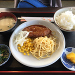 キッチン すずたとうげ - 2016年3月上旬 和風ハンバーグ定食 ランチメニュー ¥600