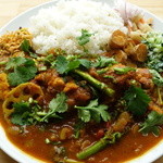 ラーマ - 野菜チキン　野菜のおかずのせ　パクチーとっぴ