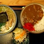 Shokujidokoro bar Kimura - ラーメン(塩)とカレーのセット