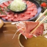 Bungo Sumibi Yakiniku Yamasaki - 【「和」～なごみ～コース】6000円(税抜)でご用意。黒毛和牛しゃぶと霜降り牛タンしゃぶを両方愉しめるお薦めコースです。5名様以上で+1500円で90分飲み放題もご利用可能です。