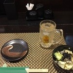 炭火焼鳥あずま - いつものセッティング。2016.2再訪