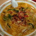 天理スタミナラーメン - スタミナラーメン大(920円)ラー油、豆板醤、ニンニク 投入(笑)