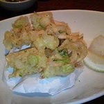 にかい笹木 - 白ねぎと白海老のかきあげ